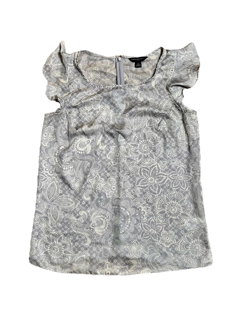 Banana Republic Dainty Chic Gray Floral Women's Blouse